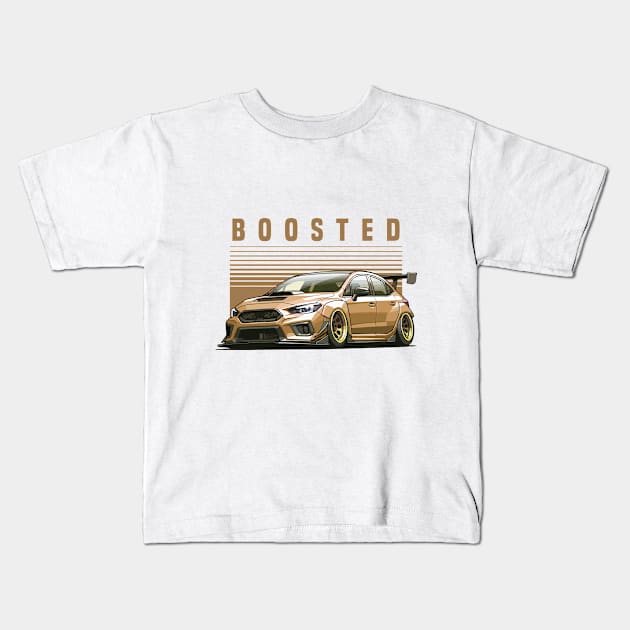 Subaru Impreza WRX STI Car Art - Modified Boosted Sports Car Kids T-Shirt by JDM-Rey